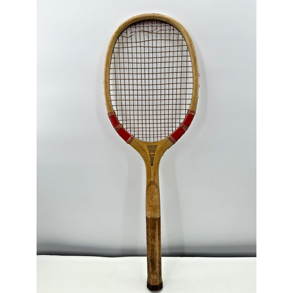 Vintage 1920s WLS Sears Radio Wood DELUXE Tennis Racquet Wright & Ditson Antique - Picture 3 of 8